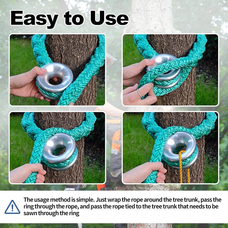 Wixeeua Ring Sling Rope 3/4×6' Arboart Rope Sling, 28mm Inner Diameter Aluminum Rigging Ring, 7-Hole Adjustable Rigging Block Sling, 6FT,14,600 lbs MBS - Image 3
